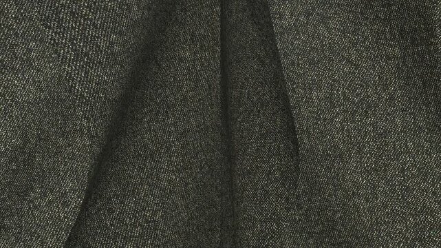 Italian Dark Gray Melange Wool Cotton Fabric, Looped Rotation
