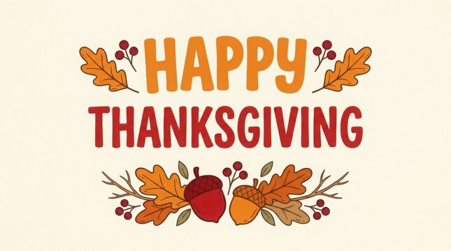 Thanksgiving greeting card with autumn leaves pumpkin, home decor