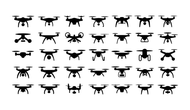 Massive collection of various drone silhouettes for professional aerial mapping and surveillance systems.
