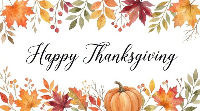 Thanksgiving background with colorful autumn leaves scattered