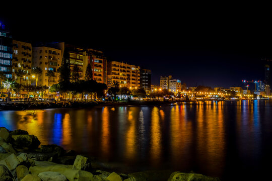 Night view of the city, Limassol, Cyprus