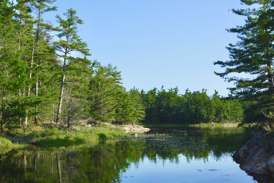 Tranquil Nature scene in Georgian Bay in Northern Ontario 