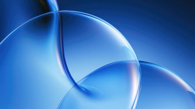 Abstract Blue Flowing Waves with Smooth Curved Lines, Dynamic Gradient Background, Futuristic Digital Design, Elegant Fluid Motion, Modern Technology Aesthetic and Serene Energy