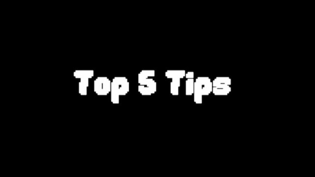  Top 5 Tips Text Animation Educational Overlay Banner.