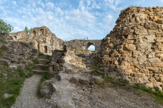 Latvia. Koknese Castle ruins in summer.