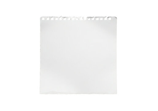 A white square object with a serrated top edge on a white background isolated on transparent background