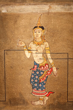 Mural painting Point massage at Wat Pho, Bangkok