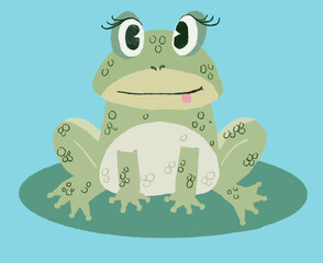 Fototapeta premium Cute Frog Character Vector Illustration