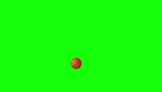 Green, Orange, Brown Basketball and Ball and Square and Screen on Green Screen Background Horizontal 16-9