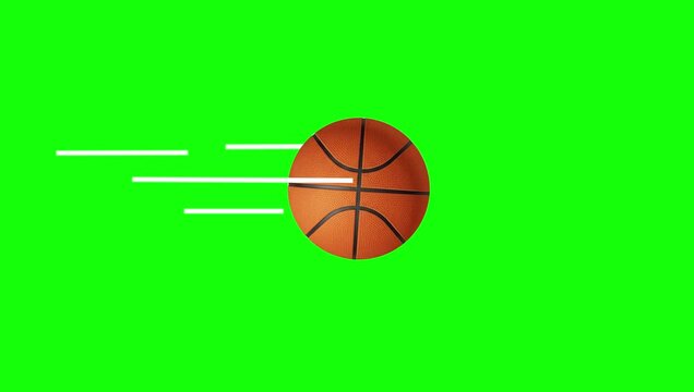 Green Basketball and Ball and Screen on Green Screen Background Horizontal 16-9