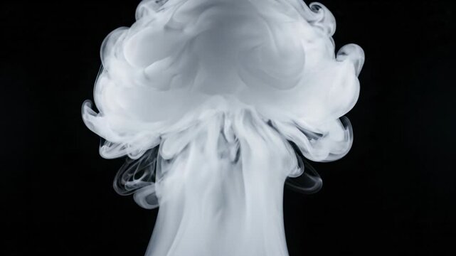 Abstract white smoke explosion, swirling pattern energy form, dark background dynamism, ethereal glow vapor, cloud formation mystery, wonder intrigue, SEO friendly URL