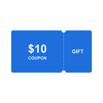 Discount coupon voucher ticket flat design isolated on transparent background