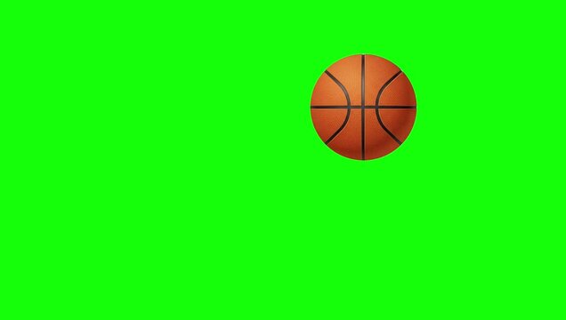 Green Basketball and Ball and Screen on Green Screen Background Horizontal 16-9