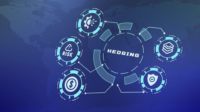 Advanced Hedging Concept With Futuristic Financial Dashboard Interface for Risk Control and Asset Protection.