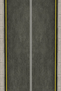 top view expressway bridge texture asset with concrete barrier and traffic lines