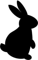 Sitting Black Bunny Rabbit Silhouette Vector Icon 토끼 실루엣 일러스트 © easy_jerry