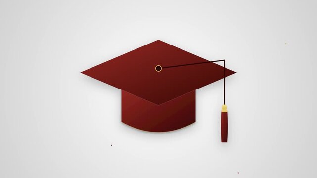 Graduation cap and tassel with mortarboard academic symbol