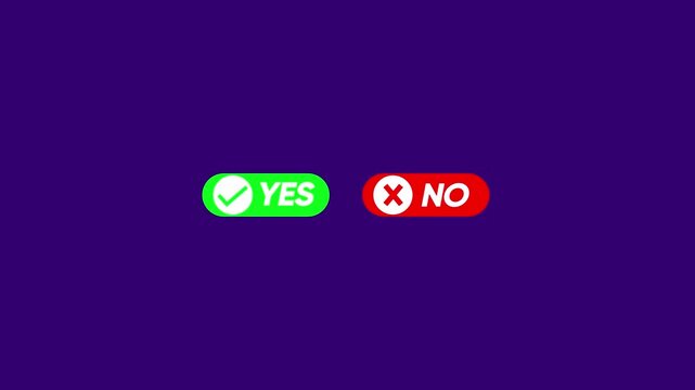 Yes and no buttons with checkmark and cross for ui
