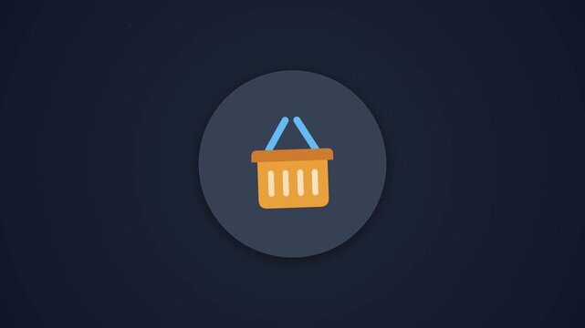 Shopping cart with glowing blue accents on a dark interface