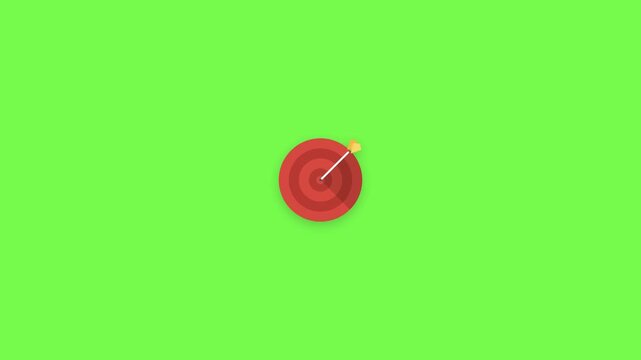 Red Target Board Animation with Arrow for Goal Achievement, Precision, Focus, Business Objectives and Performance Target Concepts