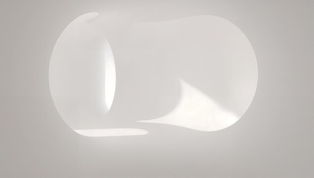 Generative AI creates a minimalistic abstract white sculpture with smooth curves