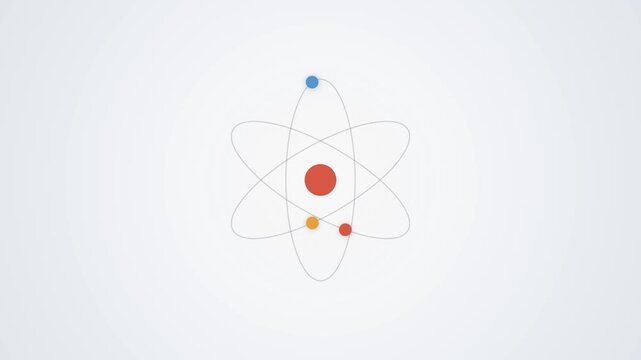 Minimal Atomic Model Animation with Colorful Nucleus and Orbiting Electrons for Physics, Chemistry, Quantum Science and STEM Education