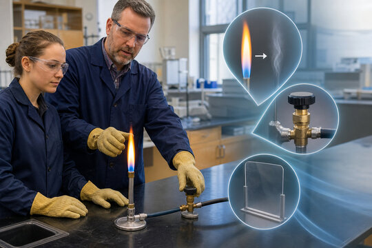 Laboratory burner shutdown safety lesson