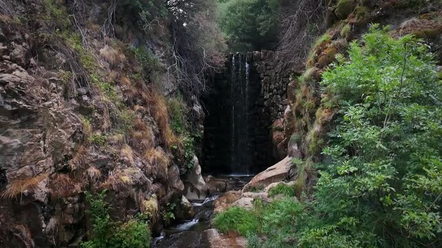 View of the beautiful Lumajo waterfall, Le&oacute;n, Castile and Le&oacute;n, Spain