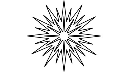 Fototapeta premium Minimalist geometric star burst vector icon.