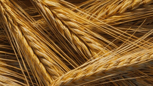 Extreme macro photography of dense barley awns, countless fine golden bristles crossing and overlapping in intricate natural patterns, tiny surface