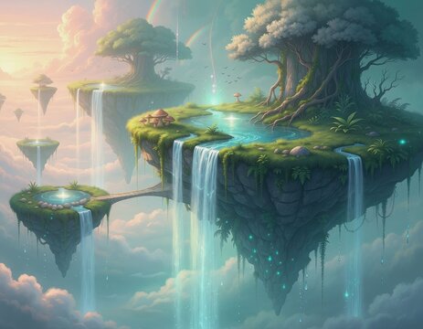 Floating fantasy islands