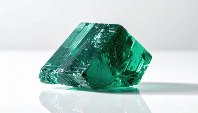 Green Magnesium Chlorite Crystal Chemical Substance on White
