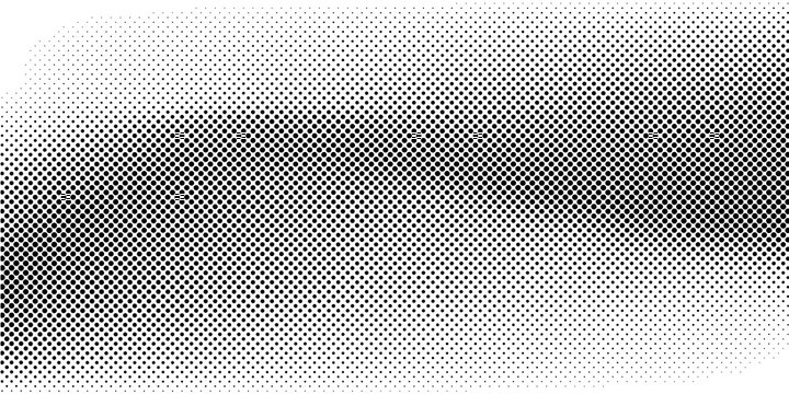 Dot grid pattern vector illustration. Simple black white point background with small and large polka dots. Abstract futuristic dotted mesh with gradient effect. Geometric minimal digital design.