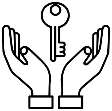 Digital rights management concept with hands holding key with depicts digital illustration illustration two holding large protection permission