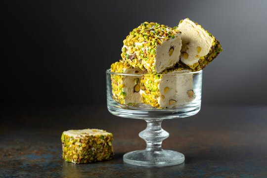 Turkish delights on a dark  background.