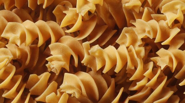 Super realistic macro texture of hundreds of identical uncooked pasta pieces densely arranged together, repeating ridges and porous flour surfaces