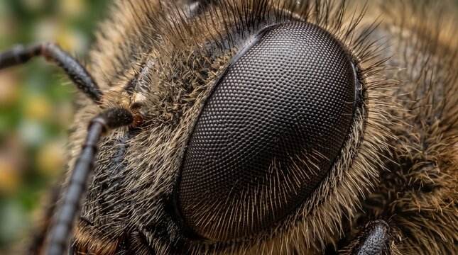 Extreme macro close up of a honey bee compound eye