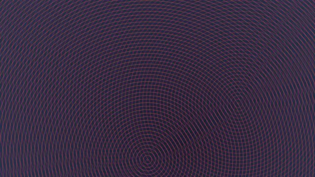 Dark blue abstract background with intersecting circular ripple patterns in thin orange lines