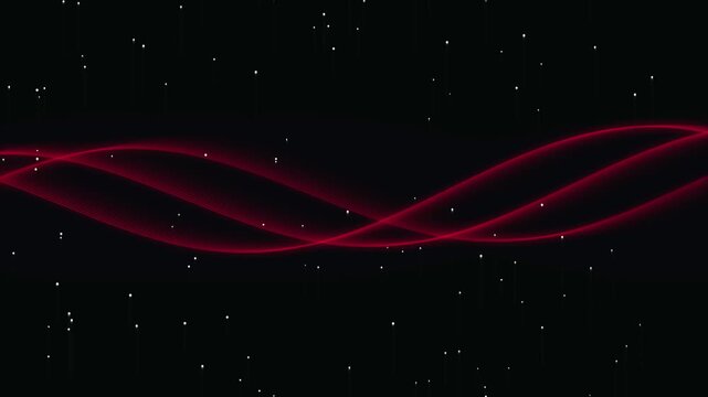 Red Christmas Abstract Background with Glowing Stars, Magical Light Waves and Festive Winter Holiday Celebration Design