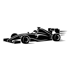 Naklejka premium Side view silhouette of F1 race car.