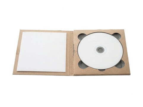 Blank CD in eco friendly cardboard sleeve isolated on transparent
