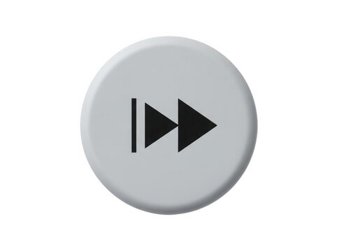 Round skip forward button icon isolated on a transparent background