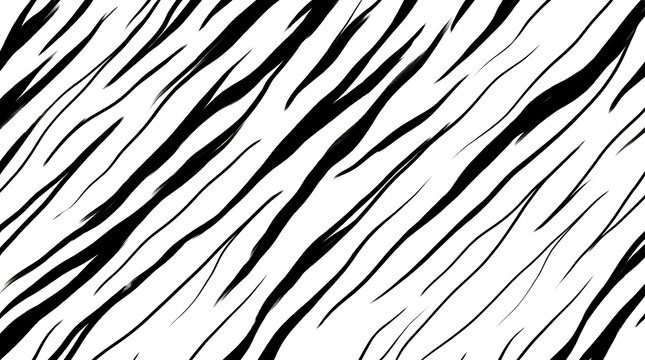 Black and white tiger stripe pattern background vector of diagonal abstract animal print texture