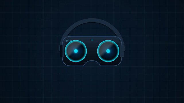 Vr Headset Icon Flat Dark Navy Background