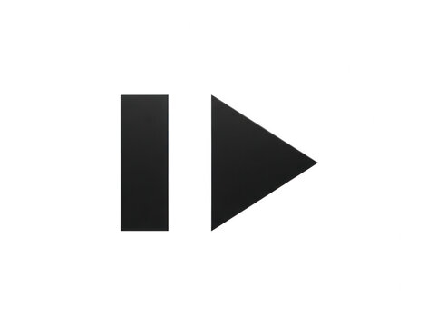 Black graphic pause and play button icon isolated on transparent background