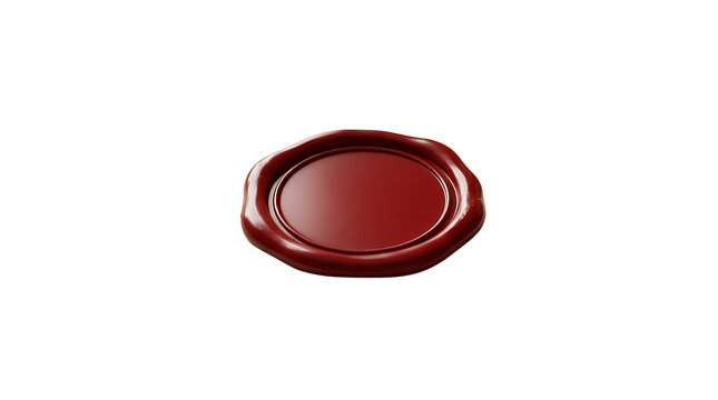Empty Red Wax Seal Stamp Element Isolated on White Background