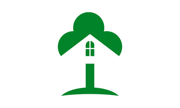 green house tree logo design