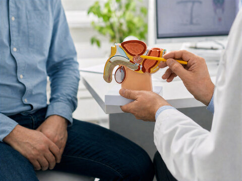 Urologist Explaining Male Reproductive Anatomy and Prostate Health