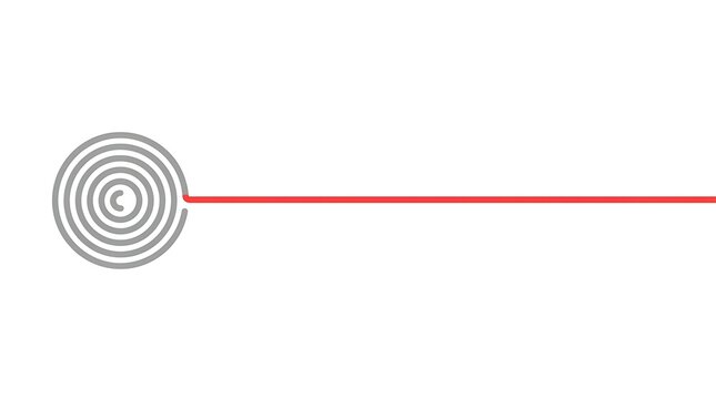 Minimalist spiral line illustration with a copyright symbol for intellectual property and branding design