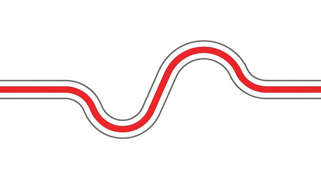 Abstract wavy lines with multicolored stripes in a minimalist smooth curved pattern